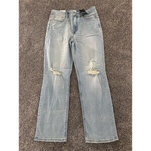 Eunina Codi Dad Jeans Womens Size 9 29W Light Wash Distressed High Rise